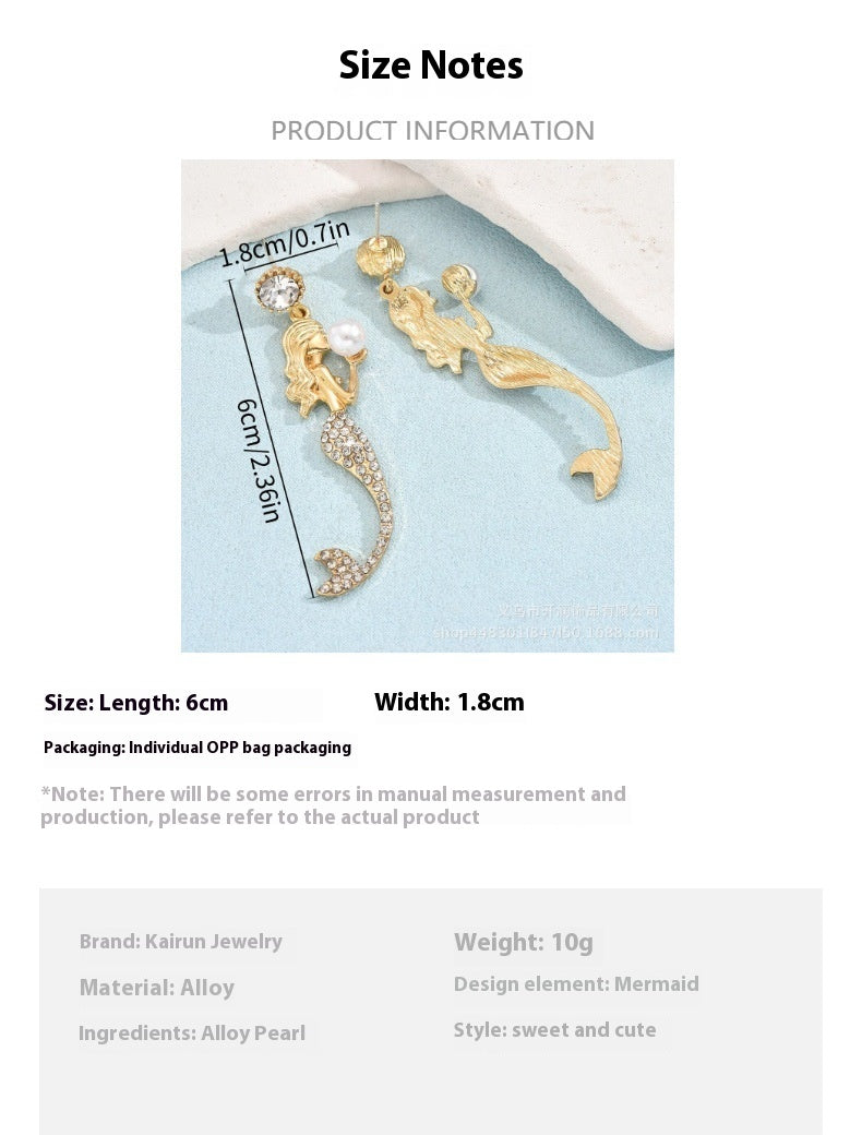 Mermaid Pearl Super Fairy Long Earrings