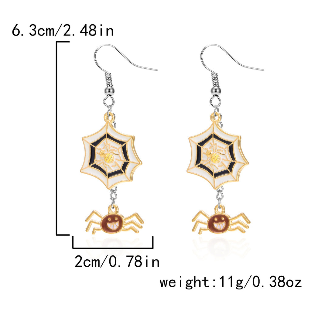 Cute Spider Web Earrings Halloween Day