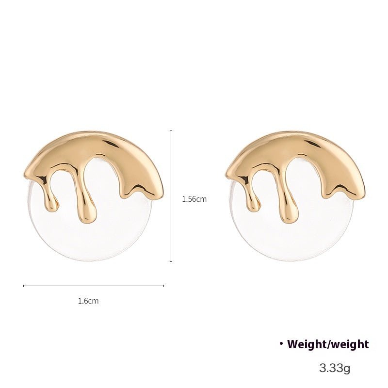 Liquid Metal Resin Stud Earrings Female Irregular