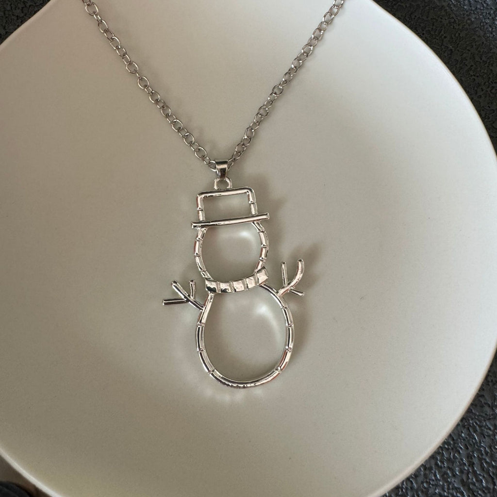Snowman Necklace Christmas Pendant