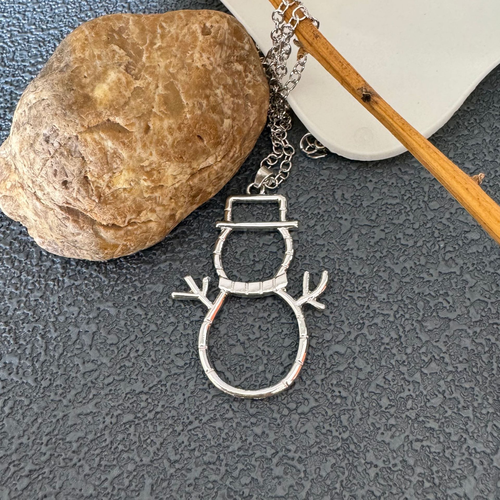 Snowman Necklace Christmas Pendant