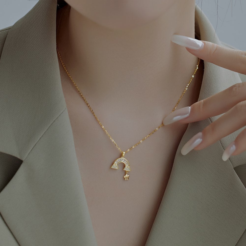 Rainbow Star Necklace S925 Sterling Silver Necklace